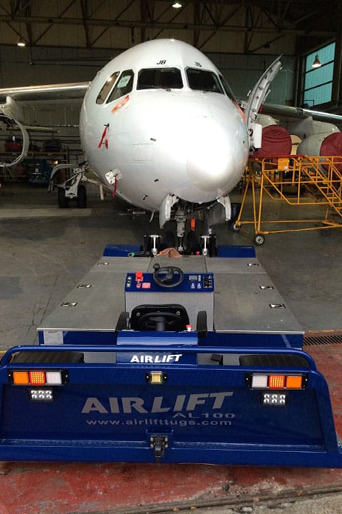 Airlift AL100 twin steer electric towbarless aircraft tug
